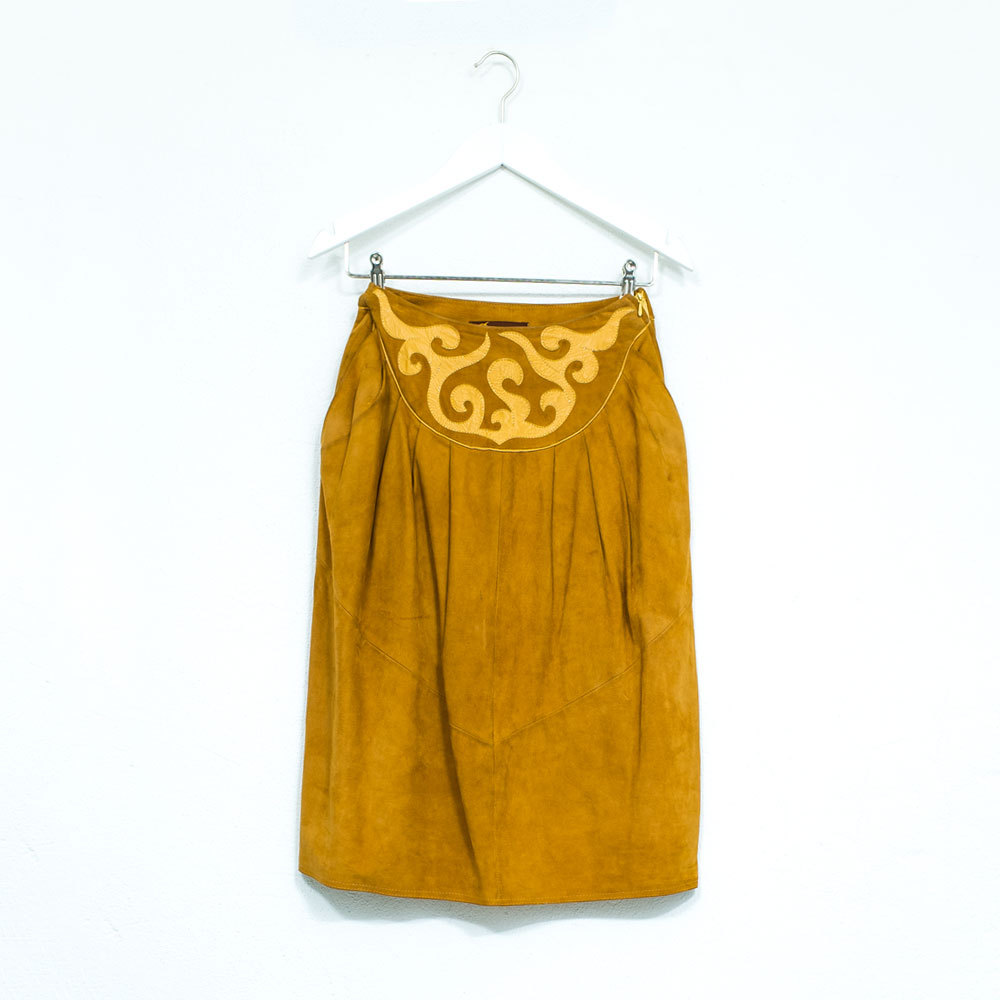Suede Mustard Skirt